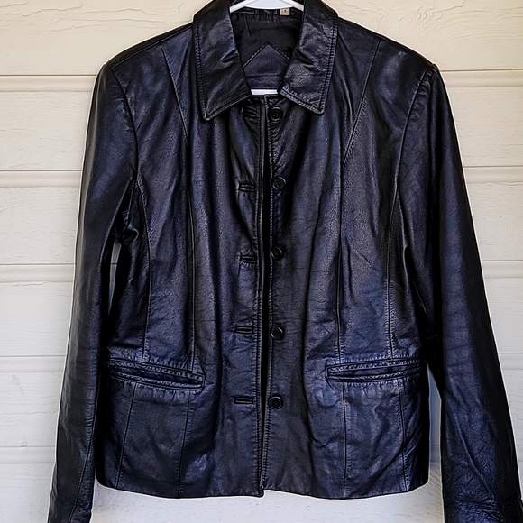 Preston & York genuine leather jacket Womens Black Size S - Picture 4 of 12